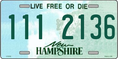 NH license plate 1112136