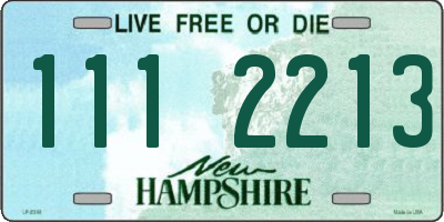 NH license plate 1112213