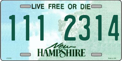NH license plate 1112314