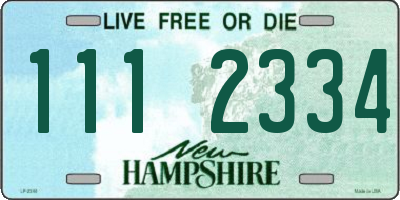 NH license plate 1112334