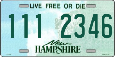 NH license plate 1112346