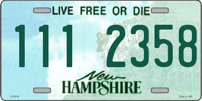 NH license plate 1112358