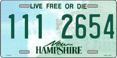 NH license plate 1112654