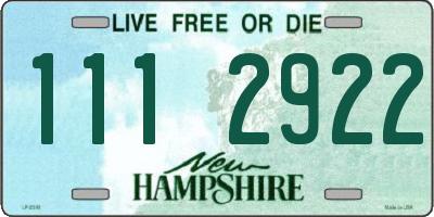 NH license plate 1112922