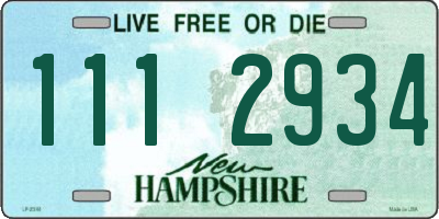 NH license plate 1112934