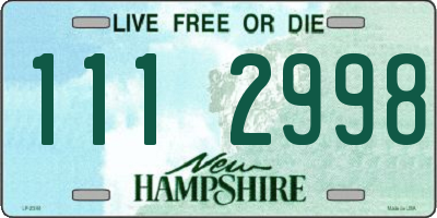NH license plate 1112998