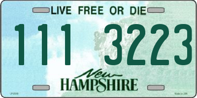 NH license plate 1113223