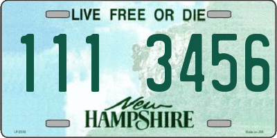 NH license plate 1113456