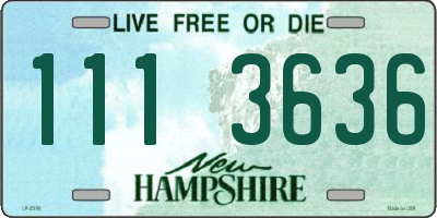 NH license plate 1113636