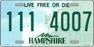 NH license plate 1114007