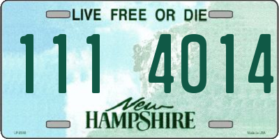 NH license plate 1114014