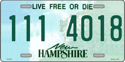 NH license plate 1114018