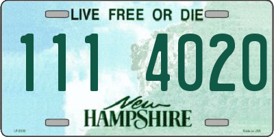 NH license plate 1114020