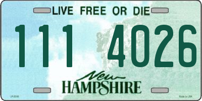 NH license plate 1114026