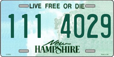 NH license plate 1114029