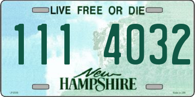 NH license plate 1114032