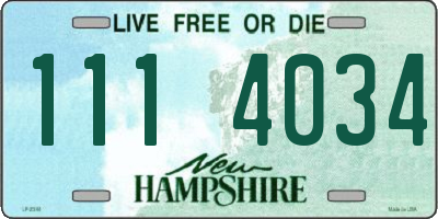 NH license plate 1114034