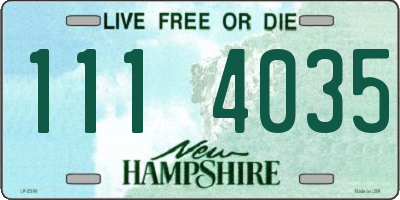 NH license plate 1114035