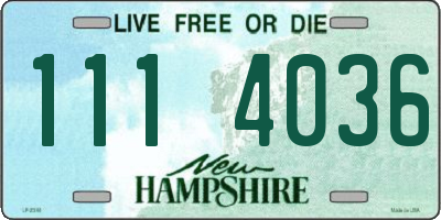 NH license plate 1114036