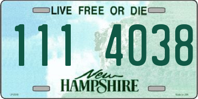 NH license plate 1114038
