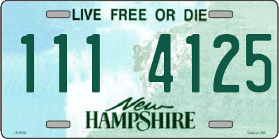 NH license plate 1114125