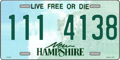 NH license plate 1114138