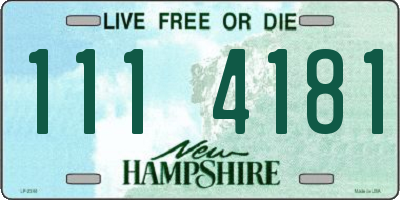 NH license plate 1114181
