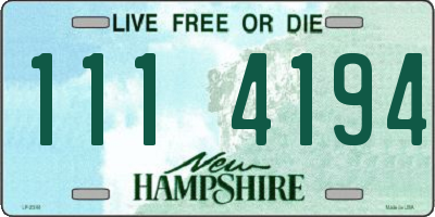 NH license plate 1114194