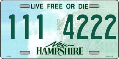 NH license plate 1114222