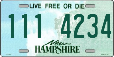 NH license plate 1114234