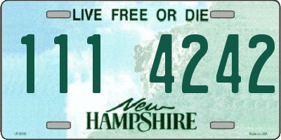 NH license plate 1114242
