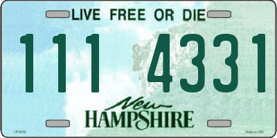 NH license plate 1114331
