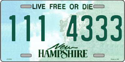 NH license plate 1114333