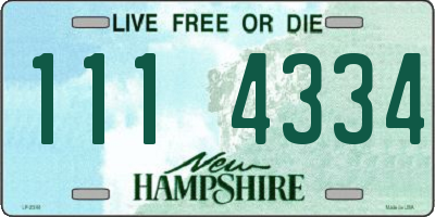NH license plate 1114334