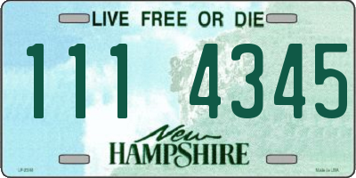 NH license plate 1114345
