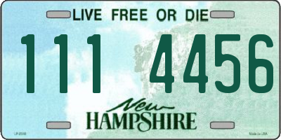 NH license plate 1114456