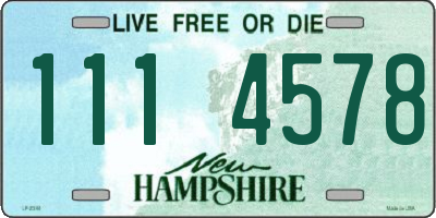 NH license plate 1114578