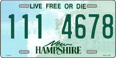NH license plate 1114678