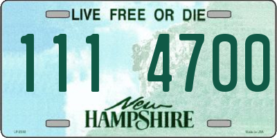 NH license plate 1114700