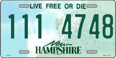 NH license plate 1114748