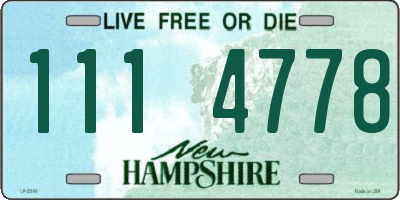 NH license plate 1114778