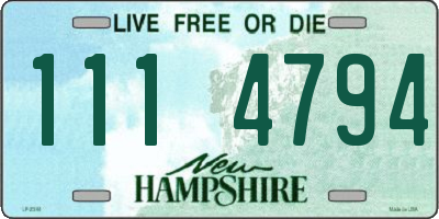 NH license plate 1114794