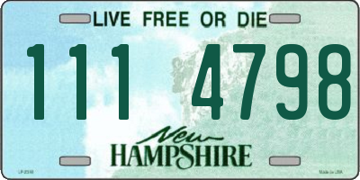 NH license plate 1114798