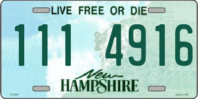 NH license plate 1114916