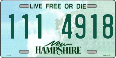 NH license plate 1114918