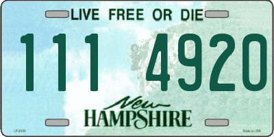 NH license plate 1114920