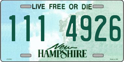 NH license plate 1114926
