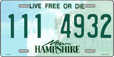 NH license plate 1114932