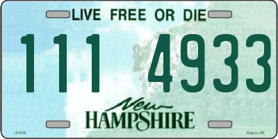 NH license plate 1114933