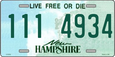 NH license plate 1114934